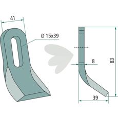 Y-hammer Spearhead hole 15X39mm