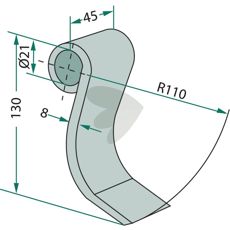 Impact knife Spearhead hole 21 mm