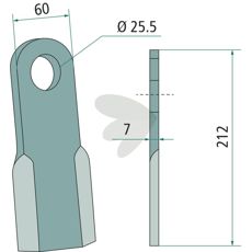 Hammer knife Tierre hole 25.5 mm