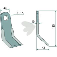 Y-impact Tierre 40X135mm, hole 16.5mm