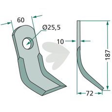 Y-impact Tortella 60X187mm, hole 25.5mm