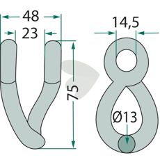 Twisted shackle