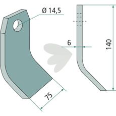 Hammer knife Ugelse hole 14.5 mm