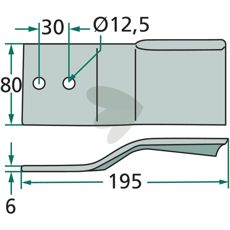 Hammer knife thickness = 6 mm
