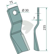Hammer knife Votex and others 75X235mm hole 30 mm