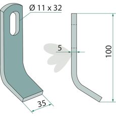 Hammer knife Votex hole 11X32 mm