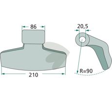 Hammer blade 20.5 mm 95722004