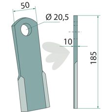 Blade knife Zappator hole 20.5 mm
