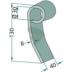 Blade knife Vigolo, Vogel & Noot hole 30 mm