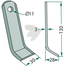 Y-blade Kverneland (Maletti), Maletti hole 11mm