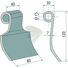 Blade knife OMARV hole 15 mm