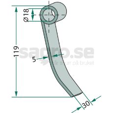 Blade Kverneland 119X30mm hole 18mm