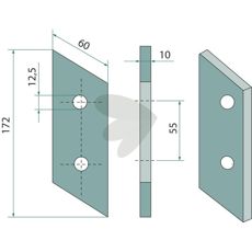 Knife for ditching machine B201-221-261, M11