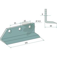Knife for ditcher S/45 A