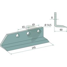 Knife for ditcher S/65 A