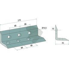Knife for ditcher AFR/0S, AFR/0S-3C