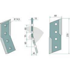 Knife for ditcher AFR/0, AFR/1C, AFR/0S, ASFR/0S-3C
