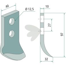 Knife for ditcher AFR/0, AFR/1C, AFR/0S, AFR/0S-3C, AFR/2R