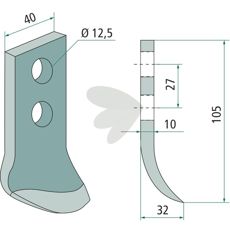 Knife for ditcher AFR/0, AFR//1C, AFR/0S, AFR/0S-3C
