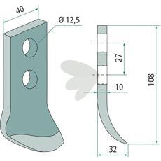 Knife for ditcher AFR/2R