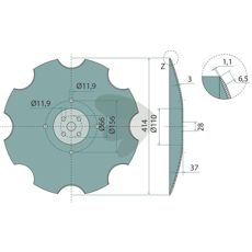 Disc for furrow - A72361