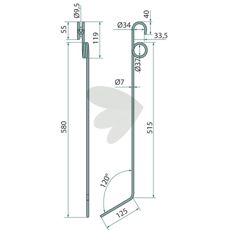 After-harrow pin - 15257