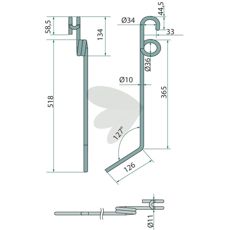 After-harrow pin - 15228
