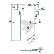 After-harrow pin - 15001