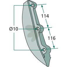 Cutting edge Kongskilde etc. 116,114mm hole 10mm 58957
