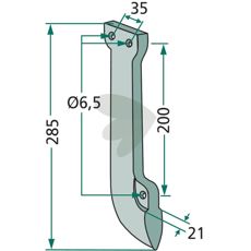 Seed harrow Fiona, Stegsted etc. 21X285mm hole 6.5mm