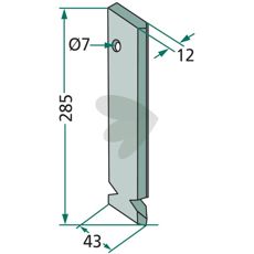 Seed harrow Fiona etc. 43X285mm hole 7mm