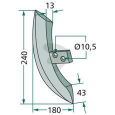 Seed harrow Fiona etc. 13X240mm hole 10.5mm