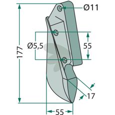Seed harrow Lemken (Hassia) etc. 177mm hole 5.5mm