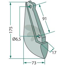 Seed harrow Kuhn (Nodet) 17X175mm hole 6.5mm