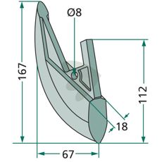 Seed harrow Kongskilde / Nordsten etc. 167mm hole 8mm