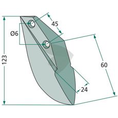 Seed harrow Pttinger, Rabe etc. 24X123mm hole 6mm