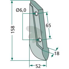 Seed harrow Saxonia etc. 18X158mm hole 6mm