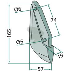 Seed cutter Rabe, Sulky and others 165mm hole 6mm