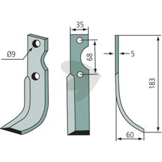 Tiller blade RL50/12 BL55 BL60 S.520