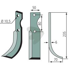 Tiller blade RL95/12(12-7)