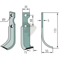 Tiller blade RT8/AN7-8