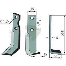 Tiller blade S.300(18-7)