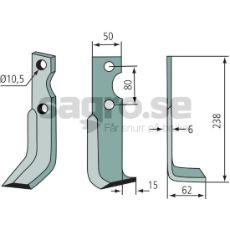 Tiller blade RL95/1212-8