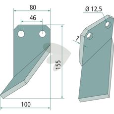 Rotary knife Forigo-Roteritalia, height 155mm