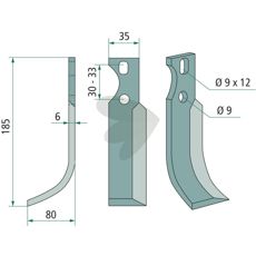 Rotary Tiller Knife Goldoni etc. - 2070, 2071