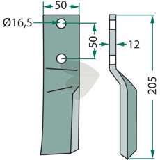 Rotary Knife Howard / Kongskilde, height 205mm