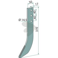 Milling pick Hard metal coating 370x50x14.5