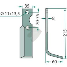 Rotary knife Simon, height 215mm