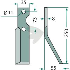 Rotary knife Simon, height 250mm