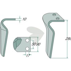Rotary harrow tooth Terranova, Eberhardt